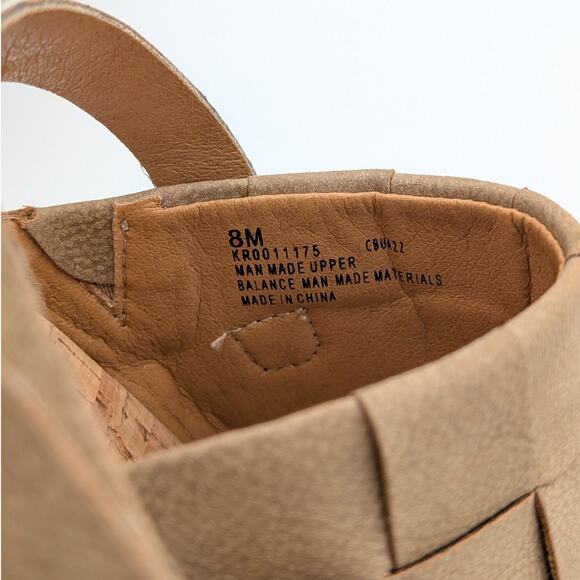 Korks Fraya Wedge Slingback Natural Platform Sandal Women's Size US8M EU39 - Picture 8 of 8